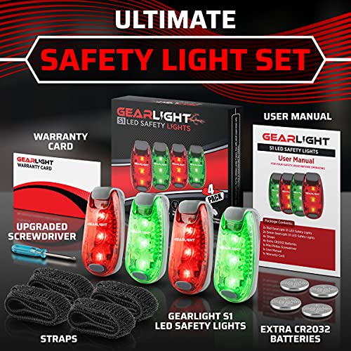 GearLight S1 LED Safety Lights [4 Pack] - Multi-Use