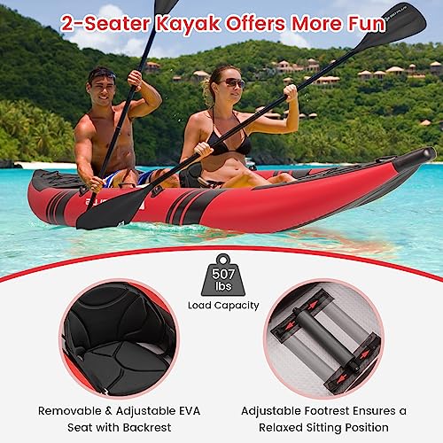 Goplus 2-Person Inflatable Kayak Set (Red)