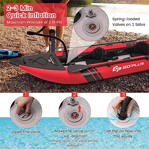 Goplus 2-Person Inflatable Kayak Set (Red)