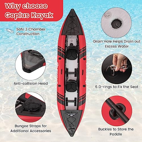 Goplus 2-Person Inflatable Kayak Set (Red)