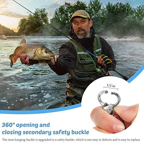6 Pack Coiled Fishing Lanyard with Alloy Clips