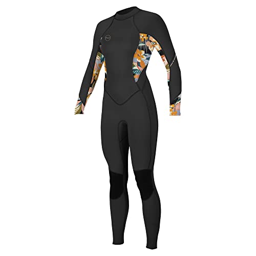 Ladies' Black/DemiFlor/DemiFlor Back Zip Full Wetsuit (14)
