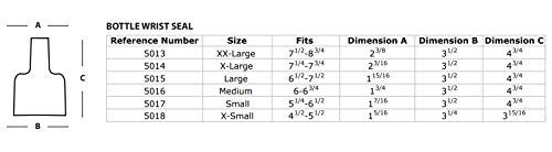 Bottleneck Latex Wrist Seal for Leaky Drysuit, Large