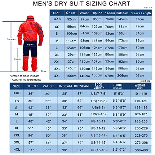 Red X-Large 2023 Men's Kayak Canyoneering Dry Suit