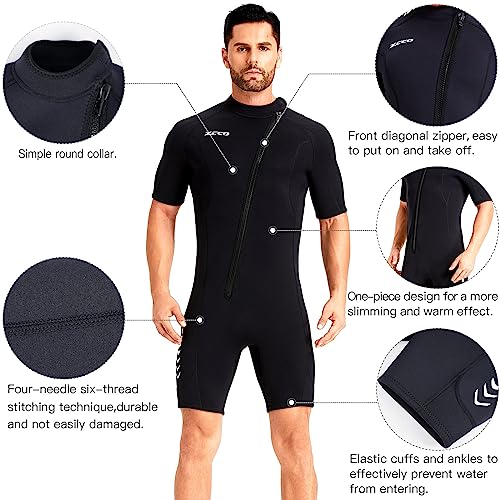 ZCCO 3mm Neoprene Shorty Wetsuit - Unisex