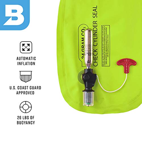 BLUESTORM Gear Cirrus26 Inflatable PFD Life Jackets | Adult Hi-Vis Green