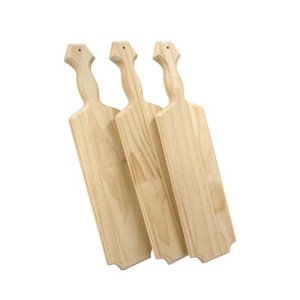 Unfinished Wooden Paddles for Craft Projects - 3 Pack