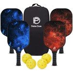 DULCE DOM Pickleball Paddle Set with 4 Balls