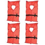 Orange Adult Life Jackets with Kayak Storage Bag