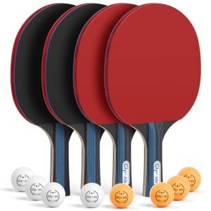 Glymnis Ping Pong Paddle Set with 8 Balls