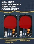 Glymnis Ping Pong Paddle Set with 8 Balls