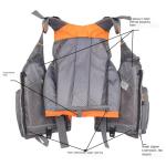 Orange Kayak Fishing Life Jacket Backpack for Men and Women