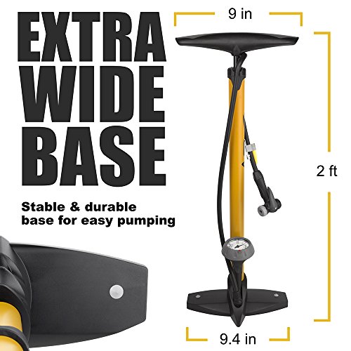 Durable Steel Bike Pump with Smart Valve Head