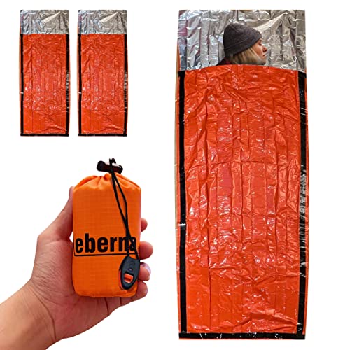 Emergency Thermal Sleeping Bag | Portable Survival Blanket, 2 Pack