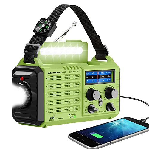 Emergency Hand Crank Solar Radio with NOAA Weather, USB