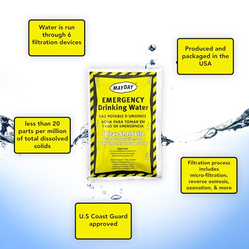 Coast Guard Emergency Water Pouches, 5-Year Shelf Life