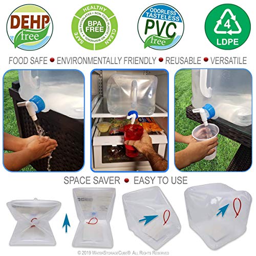 BPA-Free Collapsible Water Container with Spigot (2-pk)