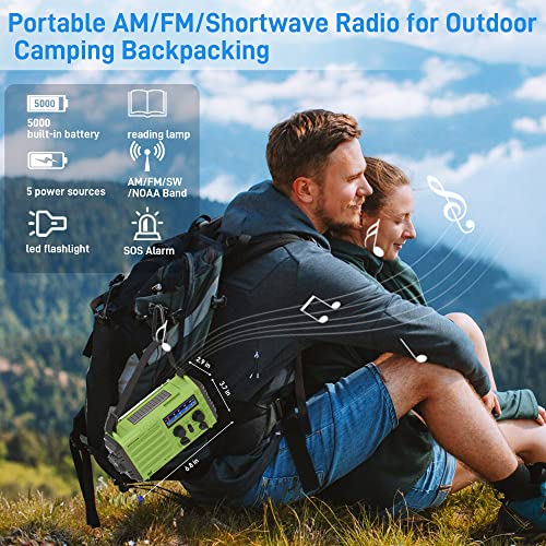 Emergency Hand Crank Solar Radio with NOAA Weather, USB