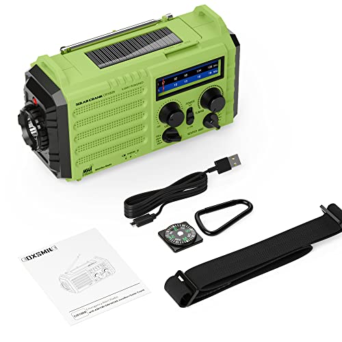 Emergency Hand Crank Solar Radio with NOAA Weather, USB
