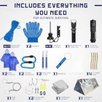 Blue 215 PCS Emergency Survival Kit and Multitool