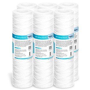 10 Micron String Wound Water Filter Replacement - 6 Pack