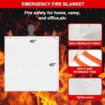 Emergency Fire Blanket, 2-Pack, 40"x40