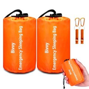 Emergency Survival Sleeping Bag, 2-Pack Orange