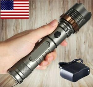 Tactical Rechargeable LED Flashlight Zoomable Torch