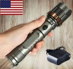 Tactical Rechargeable LED Flashlight Zoomable Torch