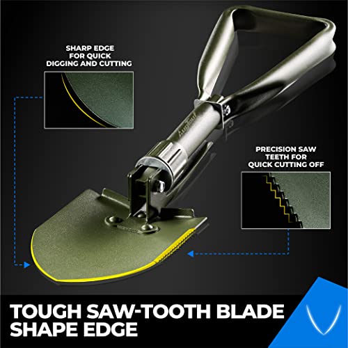 18" Military Offroad Folding Shovel - Olive