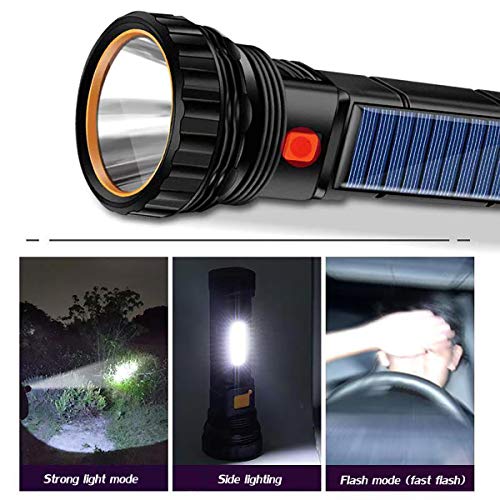 Solar Rechargeable Multi-Function 1000lm LED Flashlight (1pc)