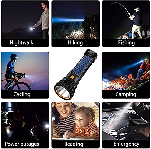 Solar Rechargeable Multi-Function 1000lm LED Flashlight (1pc)