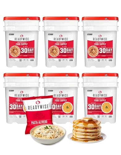 3-Month Emergency Food Supply - 894 Servings, 6 Buckets