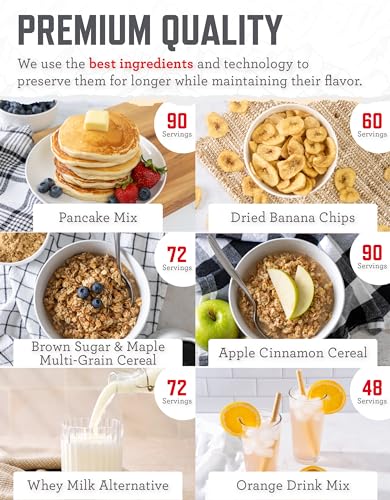 3-Month Emergency Food Supply - 894 Servings, 6 Buckets