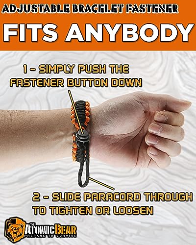 Atomic Bear Paracord Bracelet Duo in Black & Orange