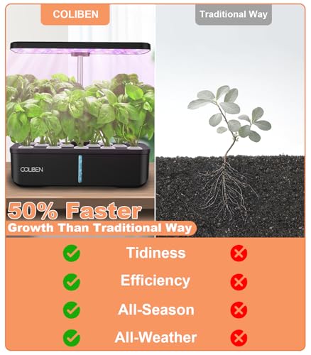 12 Pods Hydroponic Growing System with LED Grow Light