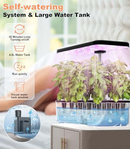 12 Pods Hydroponic Growing System with LED Grow Light