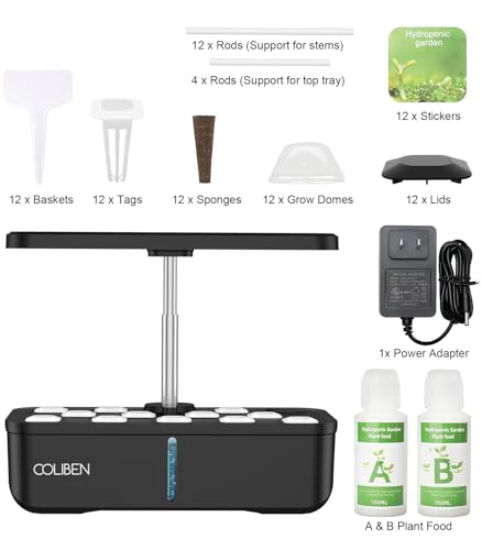 12 Pods Hydroponic Growing System with LED Grow Light