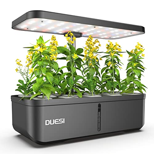 DUESI 12-Pod Hydroponic Garden System with LED Grow Light