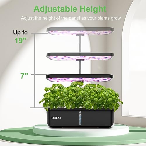DUESI 12-Pod Hydroponic Garden System with LED Grow Light