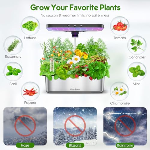 15-Pod Hydroponic Grow System: Indoor Herb Garden Kit