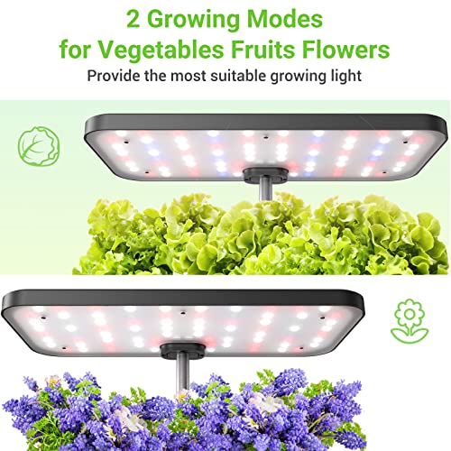 DUESI 12-Pod Hydroponic Garden System with LED Grow Light