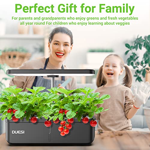 DUESI 12-Pod Hydroponic Garden System with LED Grow Light