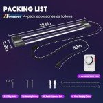 BBOUNDER 2ft 4-Pack LED Grow Lights for Plants