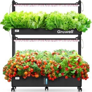 Vertical Hydroponic Garden Kit with LED Grow Light