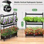 Vertical Hydroponic Garden Kit with LED Grow Light