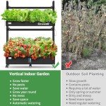 Vertical Hydroponic Garden Kit with LED Grow Light