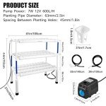 LAPOND Hydroponic Growing System Kit with 108 Sites