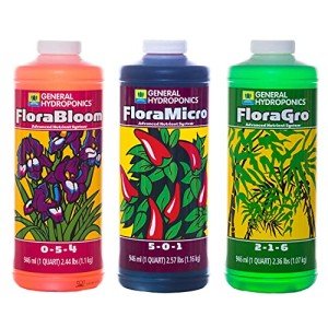 Hydroponic Nutrient Trio: FloraMicro, FloraBloom, FloraGro