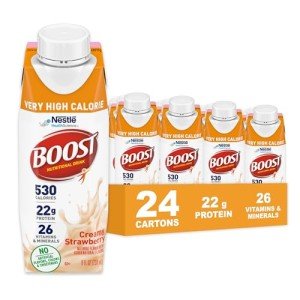 High Calorie Nutritional Drink, Creamy Strawberry, 24 Pack